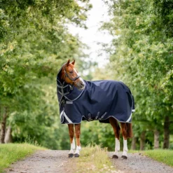Clearance Horseware - Couverture d'extérieur Rambo Plus Turnout / thunderstorm grey/ argent 100g Marine
