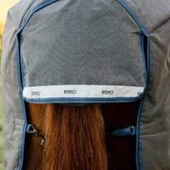 Horseware - Couverture d'extérieur Rhino Plus HexStop / indigo 100g Gris Best