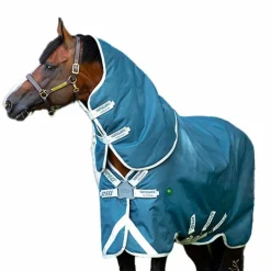 Horseware - Couverture d'extérieur Ameco Bravo 12+ cheval avec couvre-cou 250g Bleu