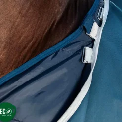 Horseware - Couverture d'extérieur Ameco Bravo 12+ cheval avec couvre-cou 250g Bleu