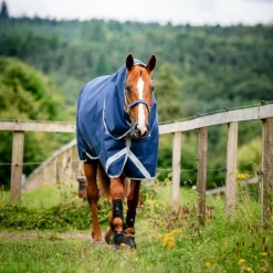 Horseware - Couverture d'extérieur Amigo Bravo 12 Plus / titanium grey/ argent 50 + doublures Marine Best