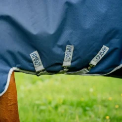 Horseware - Couverture d'extérieur Amigo Bravo 12 Plus / titanium grey/ argent 50 + doublures Marine Best