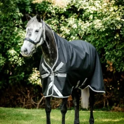 Horseware - Couverture d'extérieur Amigo Bravo 12 Wug / titanium grey/ argent 250g Noir New