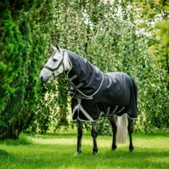 New Horseware - Couverture d'extérieur Amigo Bravo 12 Plus / titanium grey/ argent 0g Noir