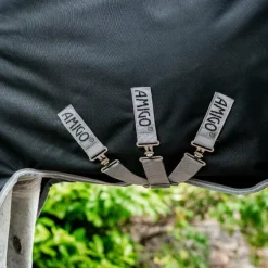 New Horseware - Couverture d'extérieur Amigo Bravo 12 Plus / titanium grey/ argent 0g Noir