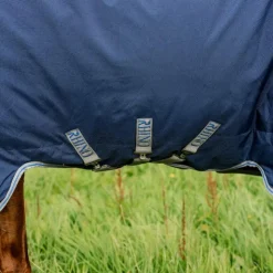 Best Horseware - Couverture d'extérieur Rhino Plus Turnout / titanium grey/ classic blue 100g Marine