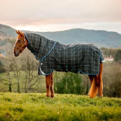 New Horseware - Couverture d'extérieur Rhino Plus à carreaux 250g Marine