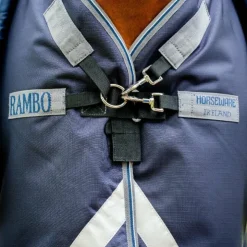 Online Horseware - Couverture d'extérieur Rambo Duo Force 2.0 / thunderstorm grey/ argent 100g Marine