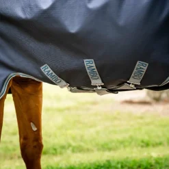 Online Horseware - Couverture d'extérieur Rambo Duo Force 2.0 / thunderstorm grey/ argent 100g Marine