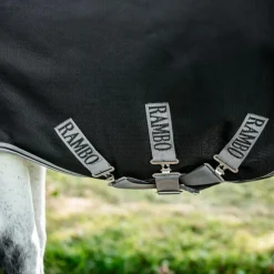 Horseware - Couverture d'extérieur Rambo Turnout / thunderstorm gris/ argent 100g Noir Hot