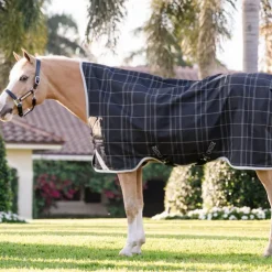 Horseware - Couverture d'extérieur Rhino Wug Pony Turnout / gris/ blanc à carreaux 0g Noir New