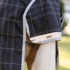 Horseware - Couverture d'extérieur Rhino Wug Pony Turnout / gris/ blanc à carreaux 0g Noir New
