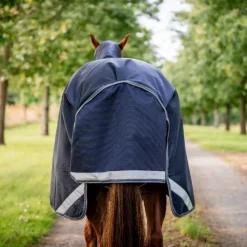 New Horseware - Couverture d'extérieur Rambo Turnout VL / thunderstorm gris/ argent 250g Marine
