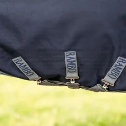 Best Horseware - Couverture d'extérieur Rambo Turnout / thunderstorm gris/ argent 50g Marine