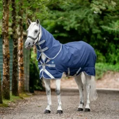 Horseware - Couverture d'extérieur Rhino Plus Pony Turnout / titanium grey/ classic blue 0g Marine
