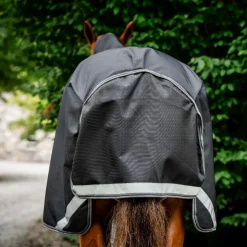 Horseware - Couverture d'extérieur Rambo Plus Turnout / thunderstorm grey/ argent 100g Noir