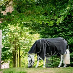 Horseware - Couverture d'extérieur Rambo Plus Turnout / thunderstorm grey/ argent 100g Noir