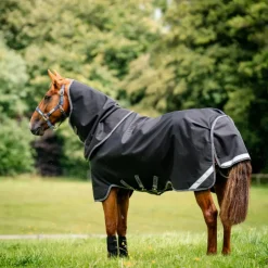 Horseware - Couverture d'extérieur Rambo Plus Turnout / thunderstorm grey/ argent 100g Noir