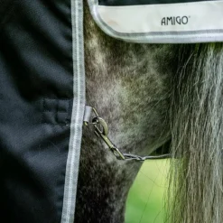 Best Horseware - Couverture d'extérieur Amigo Bravo 12 XL Original / titanium grey/ argent 250g Noir