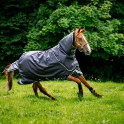 Horseware - Couverture d'extérieur Rambo Duo Ripstop Plus Turnout Bundle / gris thunderstorm/ argent (100g + 100g+ 200g) 400g Marine Hot
