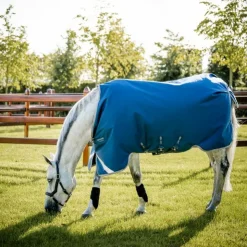 Outlet Horseware - Couverture d'extérieur thérapeutique Ionic Therapy Turnout imperial blue/ argent/ marine 100g Bleu