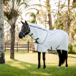 Horseware - Couverture d'extérieur Amigo Summer Plus check/ titanium grey/ argent Marine Best