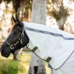 Horseware - Couverture d'extérieur Amigo Summer Plus check/ titanium grey/ argent Marine Best