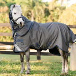 Hot Horseware - Couverture d'extérieur Rhino HexStop Plus Pony / indigo/ marine 0g Gris