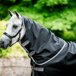 Hot Horseware - Couverture d'extérieur Amigo Bravo 12 Plus / titanium grey/ argent 250g Noir