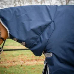 Online Horseware - Couverture d'extérieur Amigo Bravo Integrated Turnout / titanium grey/ argent 250g Marine