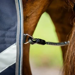 Clearance Horseware - Couverture d'extérieur Rambo Supreme Turnout Plus / thunderstorm grey/ silver 250g Marine