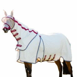 Horseware - Couverture extérieur d'été Rambo Optimo Supreme à carreaux/ cerise/ pêche/ bleu 0g Marine