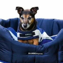 Sale Horseware - Couverture pour chien Rambo Deluxe rayé / blanc 0g Bleu
