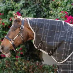 Clearance Horseware - Couvre-cou Rhino Stable / gris/ blanc à carreaux/ gris 100g Noir