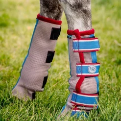 Horseware - Guêtres anti-mouches Flyboot / cerise/ pêche/ bleu x4 Beige Discount