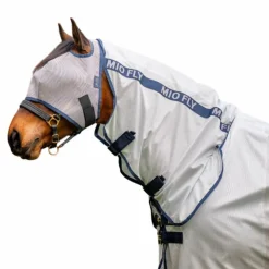 New Horseware - Masque anti-mouches Mio Flymask lunar rock/ marine Gris
