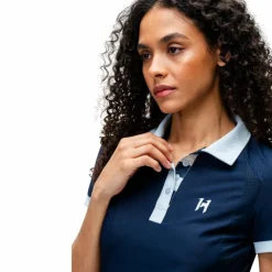 Horseware - Polo manches courtes femme Newmarket Marine