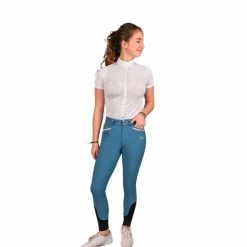 Jump'In - Pantalon d'équitation fille Luna glacier Bleu