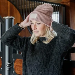 Kentucky Horsewear - Bonnet Rubber logo vieux Rose