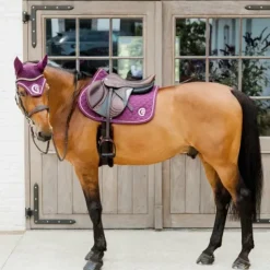 Sale Kentucky Horsewear - Bonnet anti-mouches Wellington 3D Logo corde mauve Violet