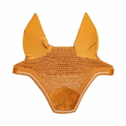 Kentucky Horsewear - Bonnet pour chevaux anti-bruits Wellington Velvet moutarde Jaune Clearance