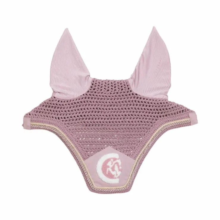 Kentucky Horsewear - Bonnet anti-mouches Wellington 3D Logo corde pâle Rose Clearance