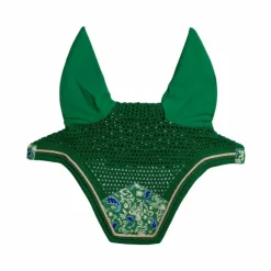 New Kentucky Horsewear - Bonnet pour chevaux Wellington Velvet Printing paisley garden / marine Vert