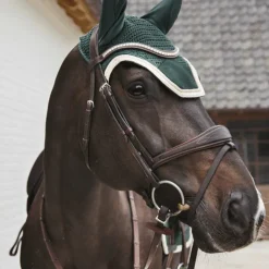 Online Kentucky Horsewear - Bonnet anti-mouche wellington velvet contrast sapin Vert