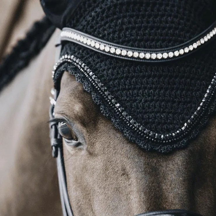 Kentucky Horsewear - Bonnet Long stone & Pearl anti-bruits noir Clearance