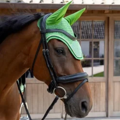 Kentucky Horsewear - Bonnet pour chevaux Wellington Velvet Printing chess Vert New