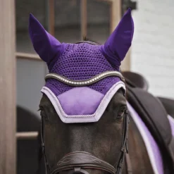 New Kentucky Horsewear - Bonnet anti-mouche wellington velvet contrast royal Violet