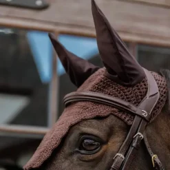 New Kentucky Horsewear - Bonnet pour chevaux anti-mouche Wellington Wave Marron