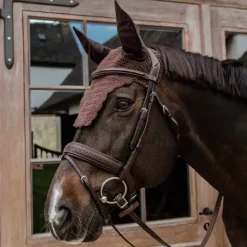 New Kentucky Horsewear - Bonnet pour chevaux anti-mouche Wellington Wave Marron