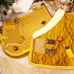 Kentucky Horsewear - Bonnet Wellington velvet moutarde Jaune Hot